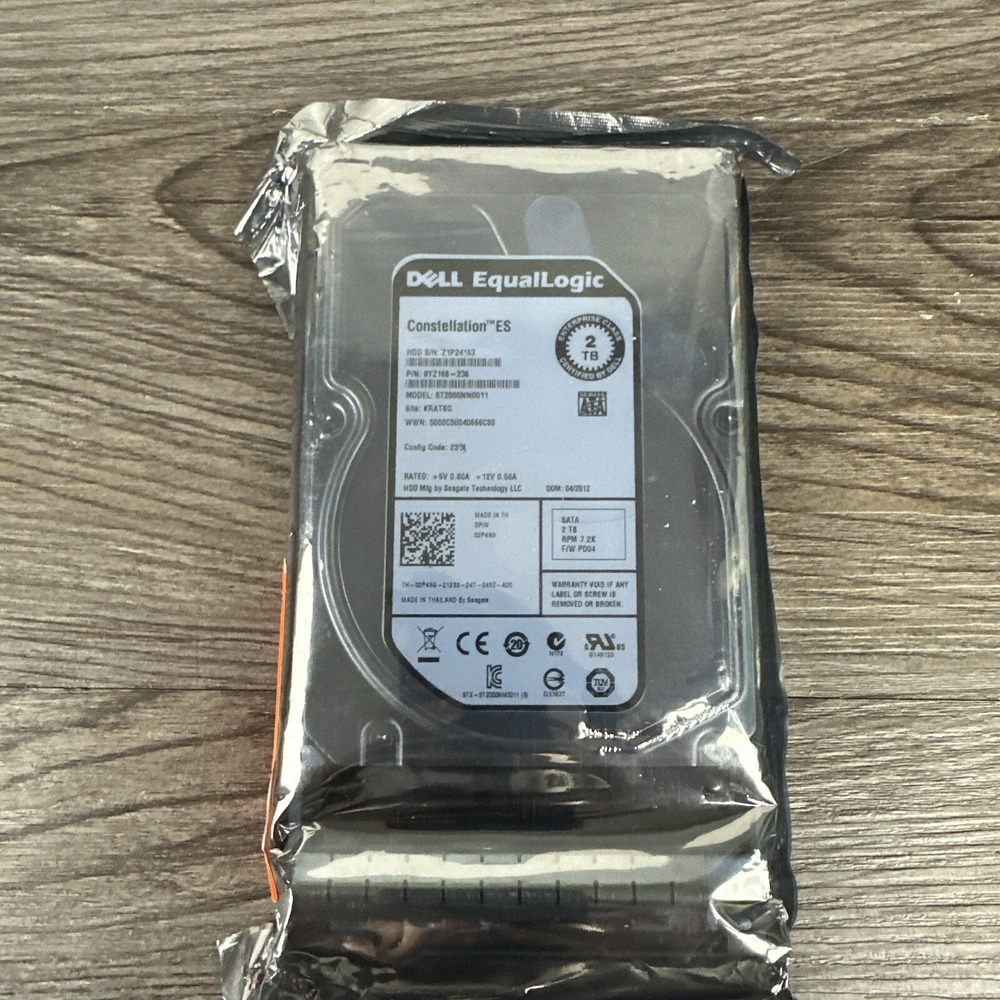 Dell Equallogic‎ 02p4n9 00nv66 St2000nm0011 2tb 7.2k 64mb Sata III Sas 3.5" Inch